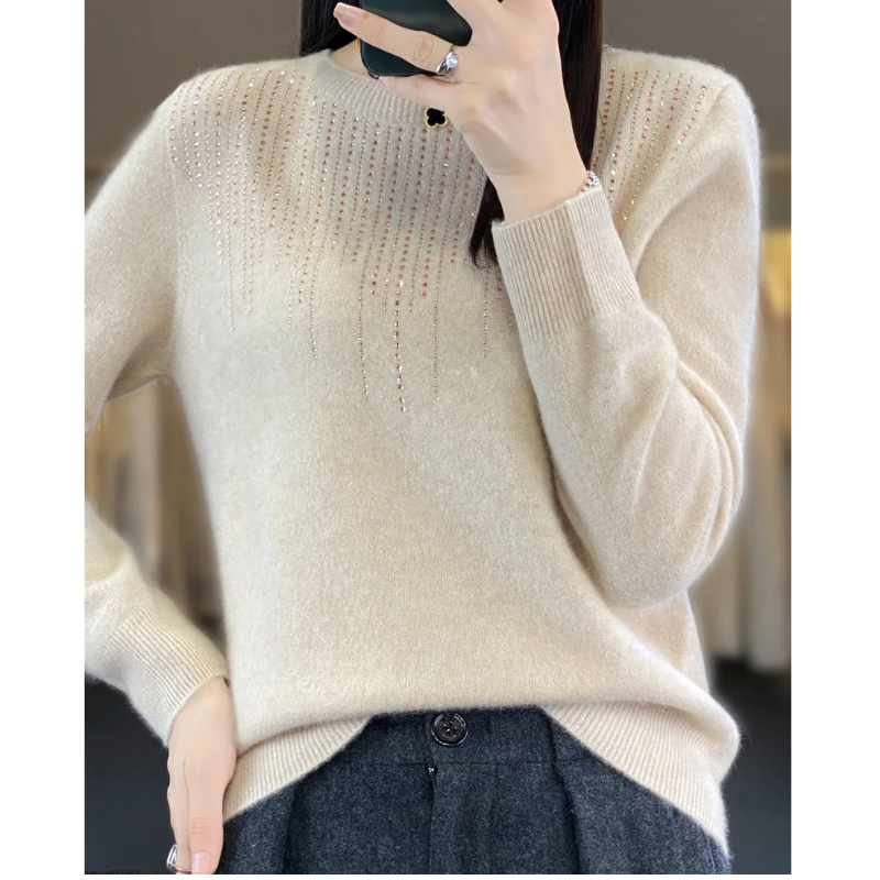 Drune | Sweatshirt - Weicher Strickpullover mit funkelnden Details