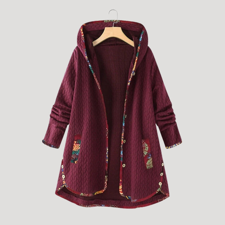 Drune | Damen Wintermantel Fleece Kapuzen langes Jacket