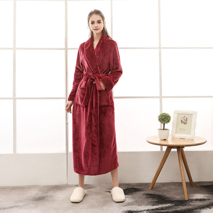 Drune | Eleganter Coral Fleece Flanell-Bademantel für Paare