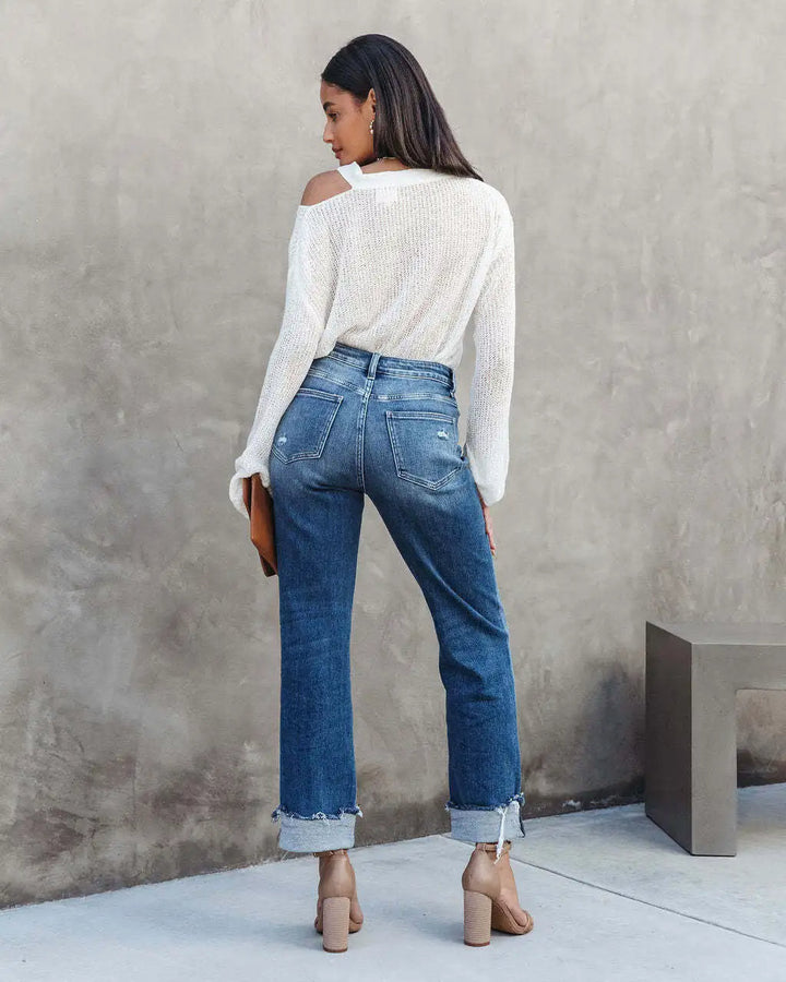 Drune | Trendy Jeanshose mit Hoher Taille