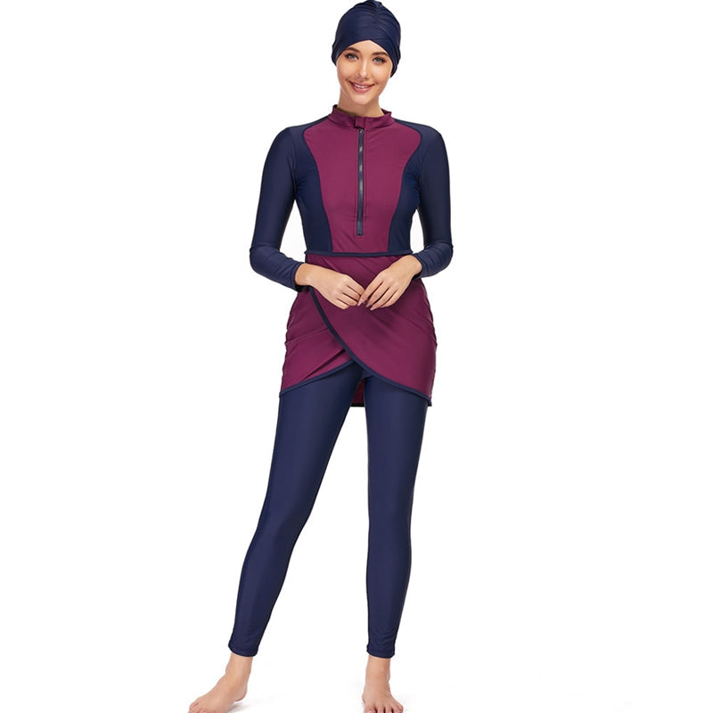 Drune | 3 Teile Set Halal Bademode Badeanzug Burkini Badeoutfit
