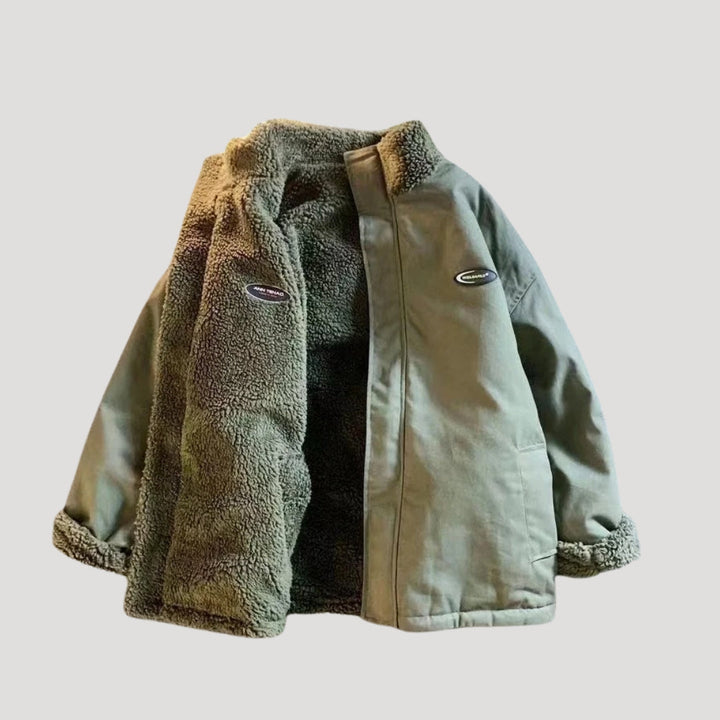 Drune | Damen wendbare Fleece-Jacke mit Herzmotiv
