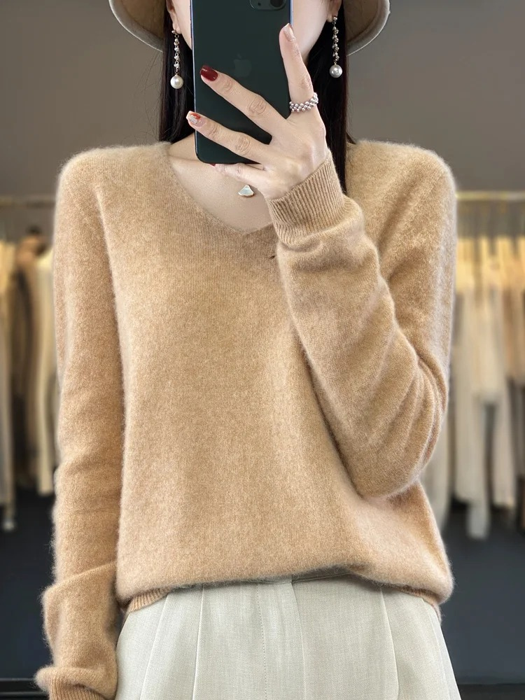 MonAmi V-Ausschnitt Leichtgewicht Kaschmir Pullover Damen