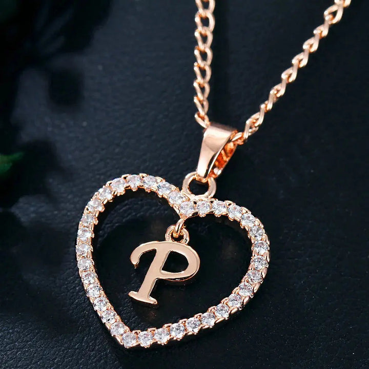 Drune | Buchstaben Zirkon Liebe Kette Schmuck Anhänger