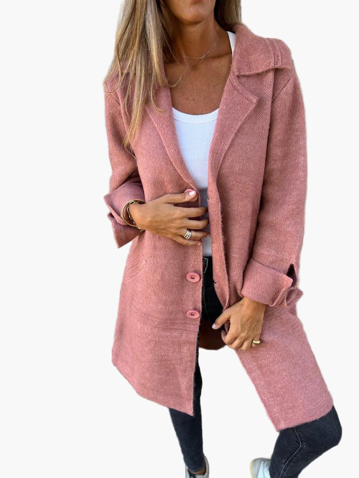 Drune | Mantel mit elegantem Revers - Langer Übergangsjacke für Alltag und Büro
