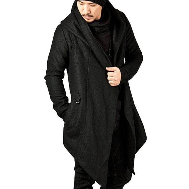 Drune | Herren Kapuzenjacke mit unregelmäßigem Saum