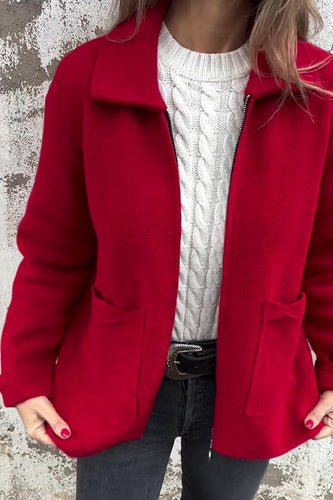 Drune | Farbe Revers Reißverschluss Tasche Freizeitjacke