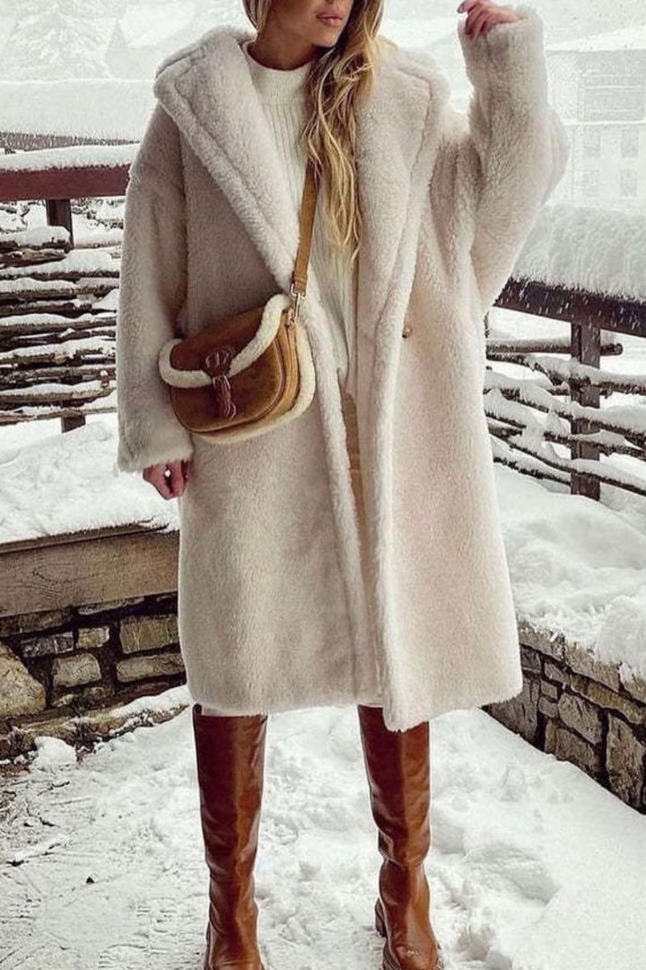 Drune | Lässiger Unifarbener Cardigan mit Umlegekragen Outerwear