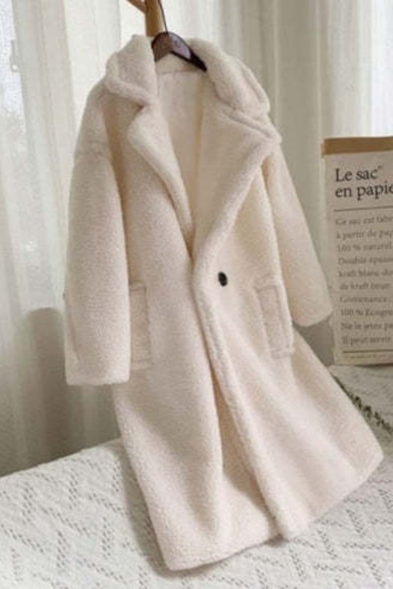 Drune | Lässiger Unifarbener Cardigan mit Umlegekragen Outerwear