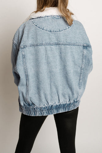 Drune | Solide Patchwork Umlegekragen Langarm Reguläre Denimjacke