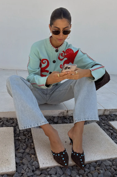 Drune | Strandstrick-Cardigan mit nautischem Oktopus-Design