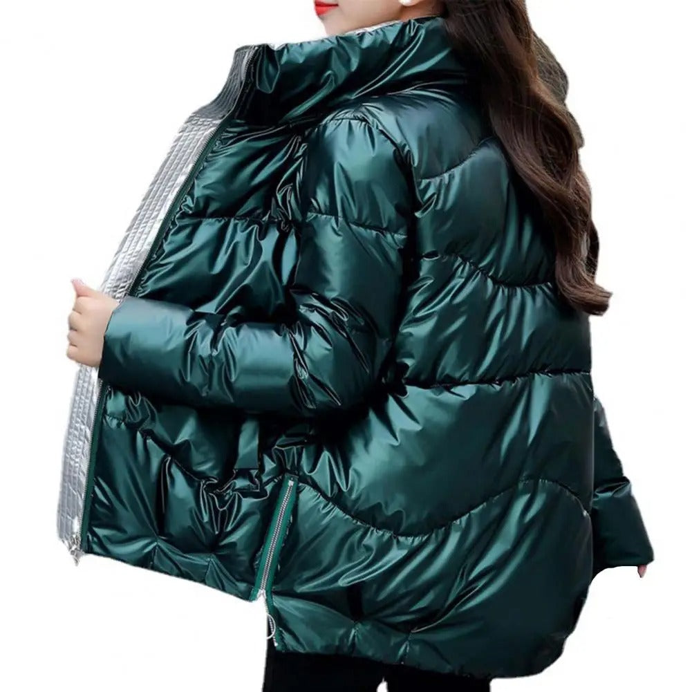 Drune | Steppjacke Gequiltet Und Leicht Hoher Kragen Glänzende Oberfläche Warm Und Bequem