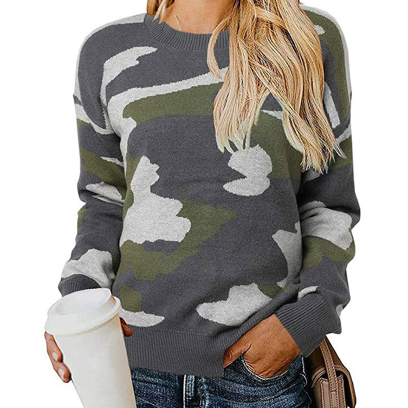 Damen modischer Camouflage Pullover Drune