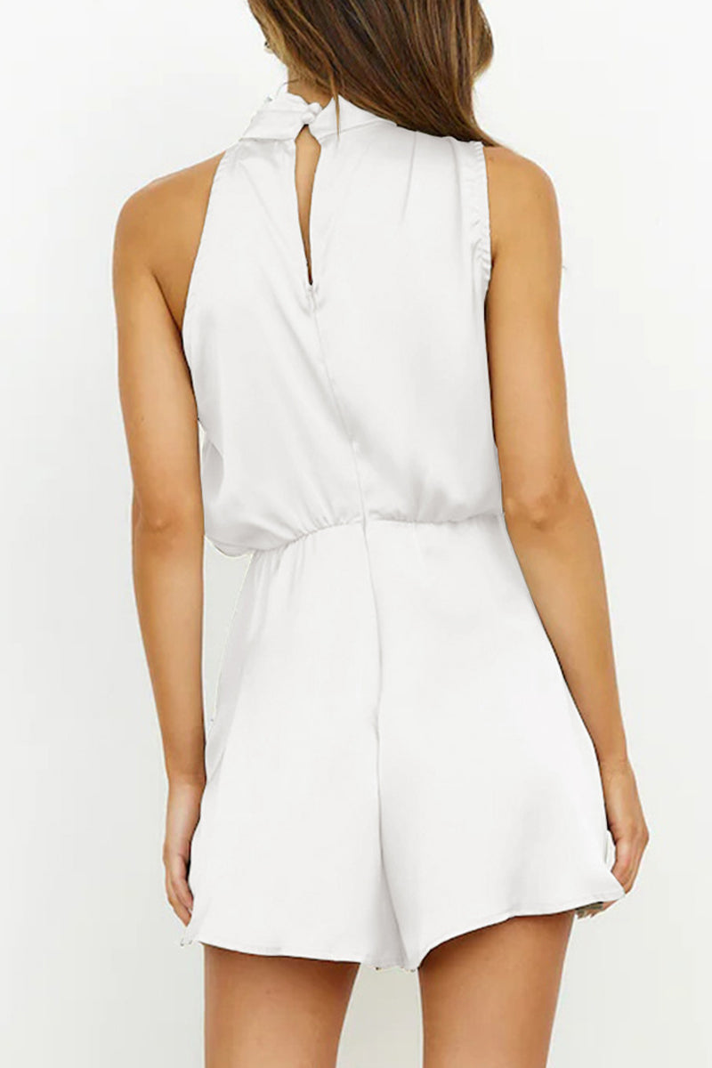 Drune | Elegante Einfarbige Falt-Halteroverall
