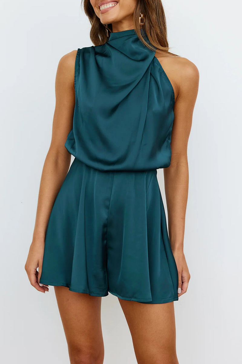 Drune | Elegante Einfarbige Falt-Halteroverall