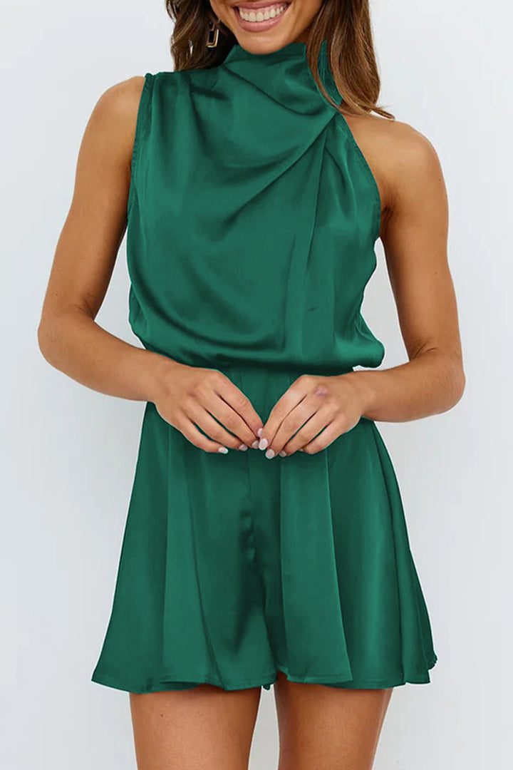 Drune | Elegante Einfarbige Falt-Halteroverall