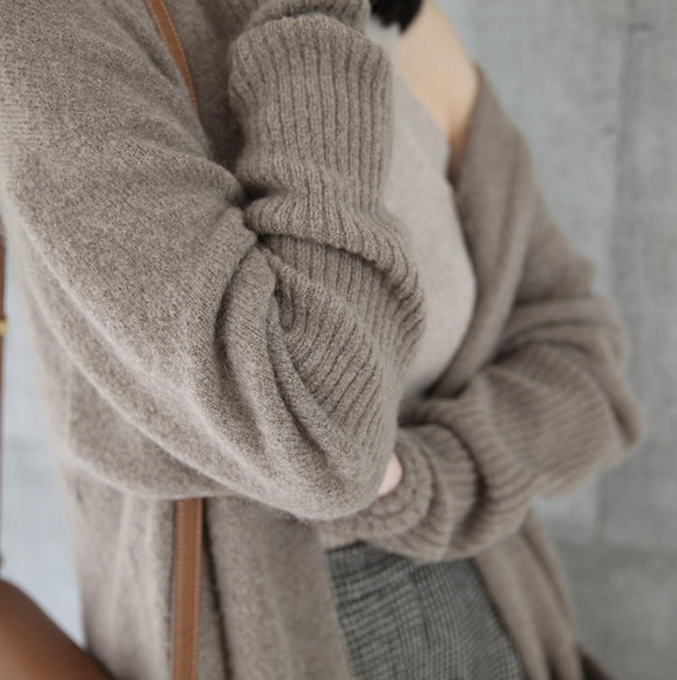 Damen Langer Strickcardigan mit praktischem Taschen-Design und weichem Material Drune