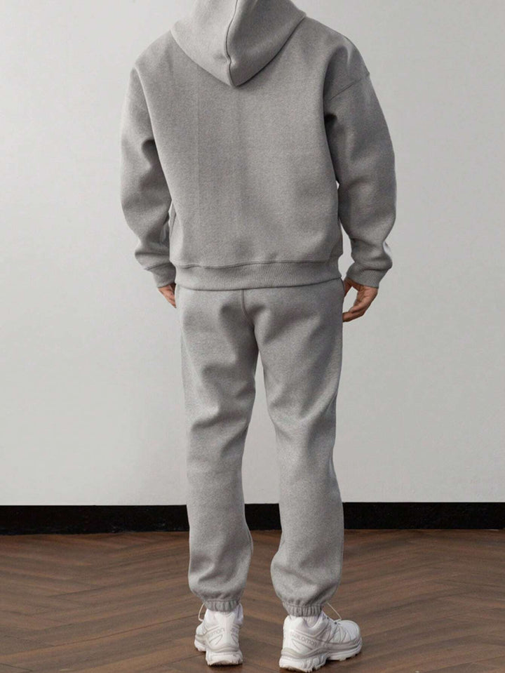 Drune | Unifarbener Kapuzenpulli und Hose für Herren