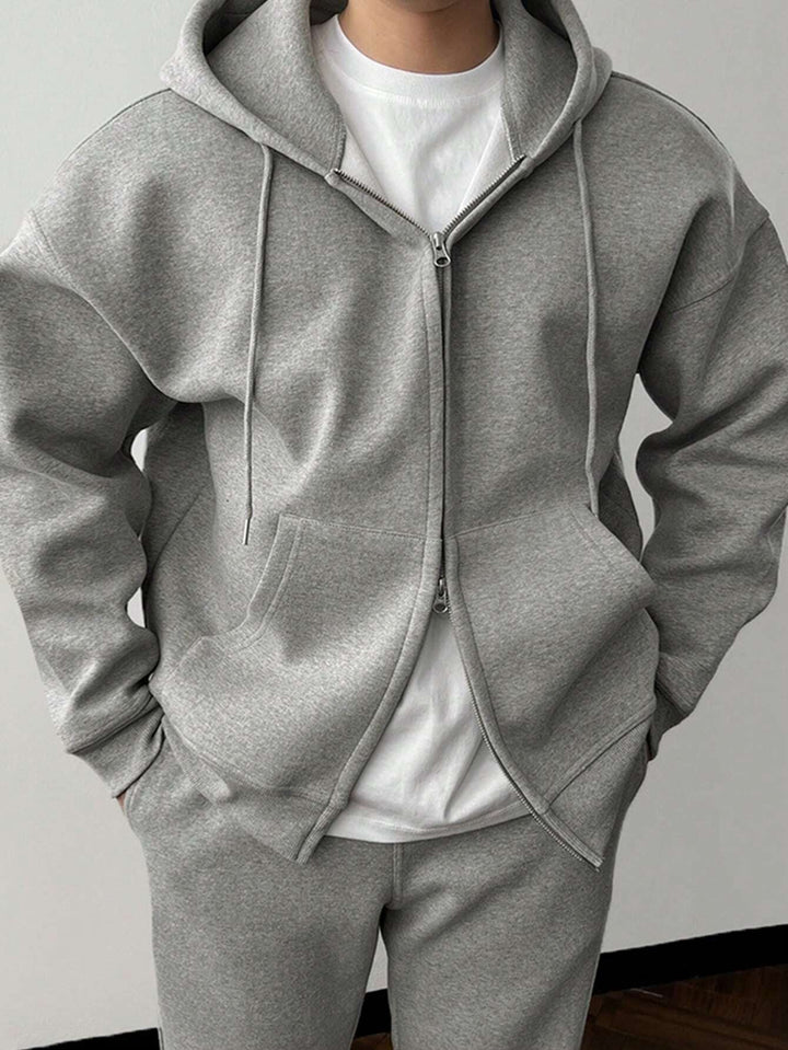 Drune | Unifarbener Kapuzenpulli und Hose für Herren