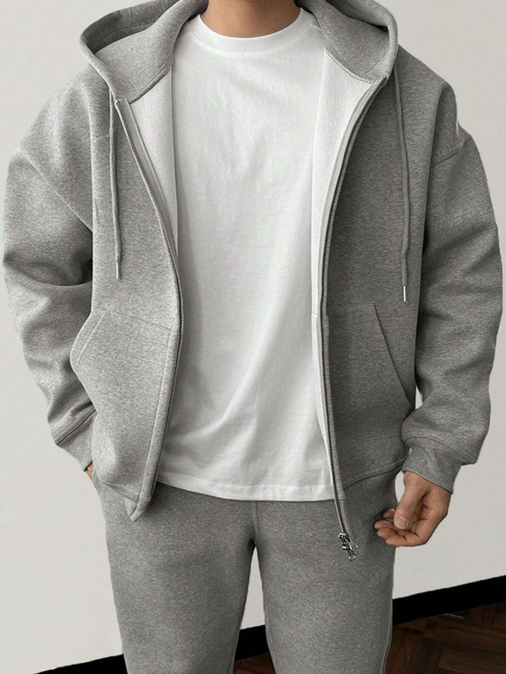 Drune | Unifarbener Kapuzenpulli und Hose für Herren