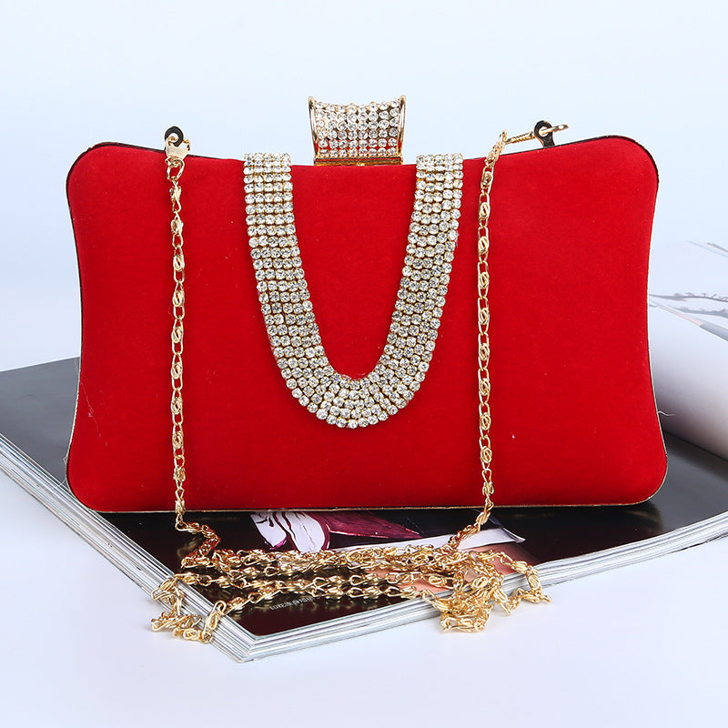 Drune-förmige Diamant-Wildleder-Tasche