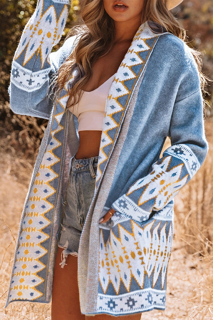 Drune | Lässiger Street Colorblock Pocket Weben Kontrast Cardigan Kragen Oberbekleidung