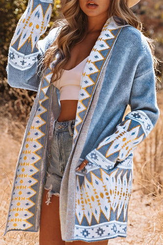 Drune | Lässiger Street Colorblock Pocket Weben Kontrast Cardigan Kragen Oberbekleidung