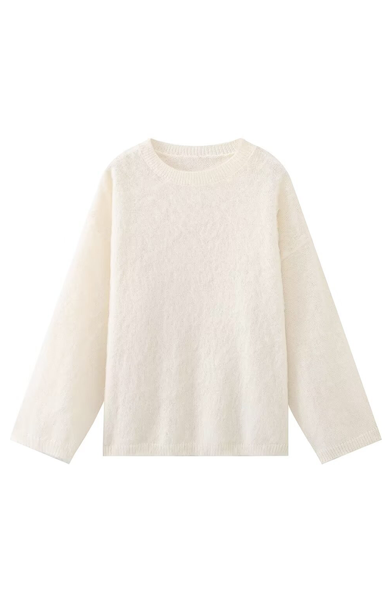 Drune | Lässige Tägliche Flauschige O-Hals Pullover