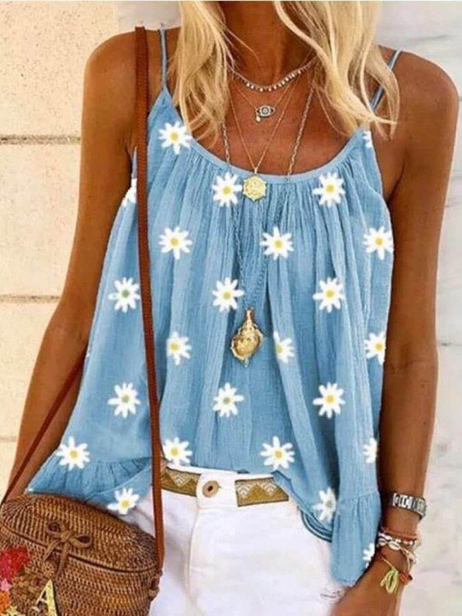 Damen Luftiges Sommeroberteil mit floralem Design Drune