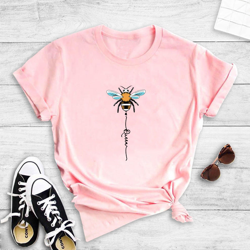 Damen T-Shirt mit kreativem Bienenmotiv Drune