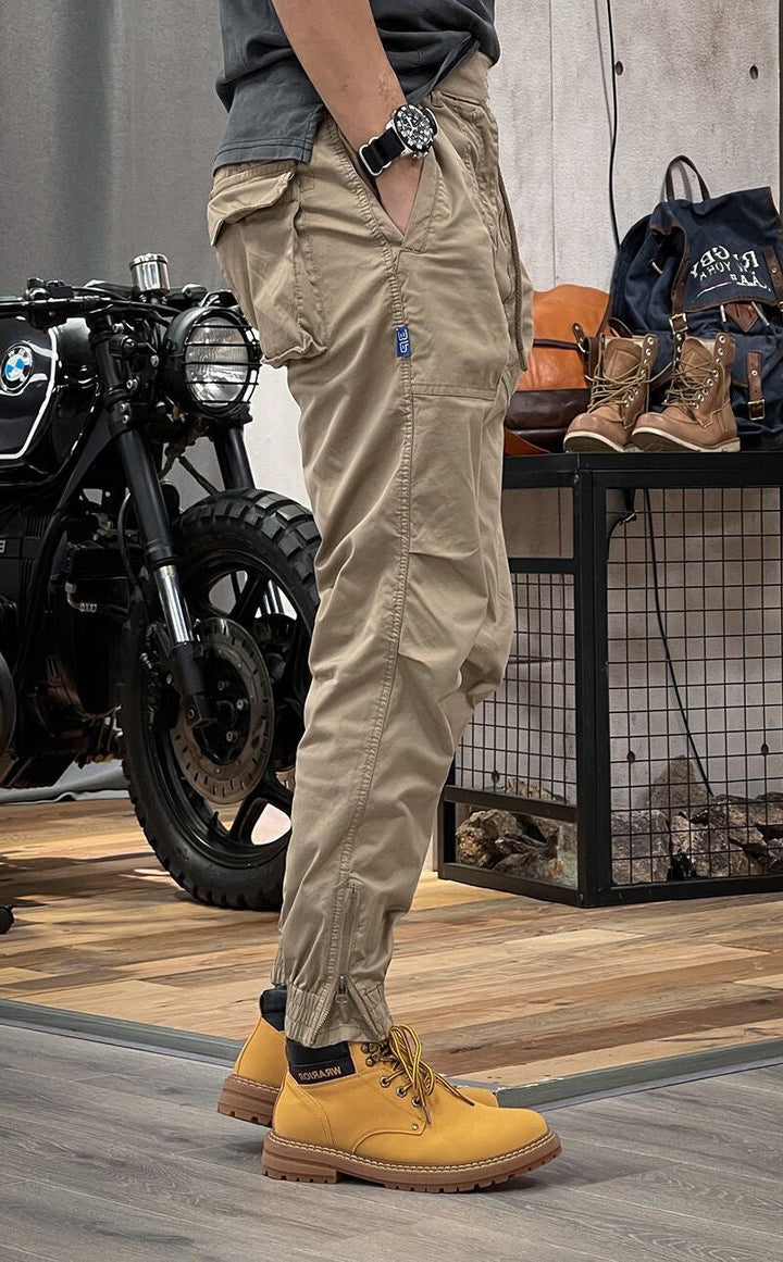 Drune | Retro Herren Latzhose Mit Mehreren Taschen Und Elastischer Taille