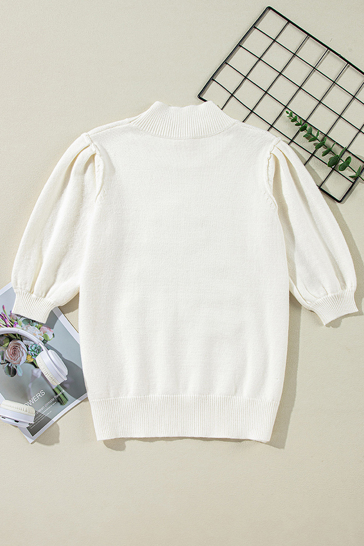 Drune | Lässiger Weihnachtsbaum Pailletten Patchwork Halber Turtleneck Pullover
