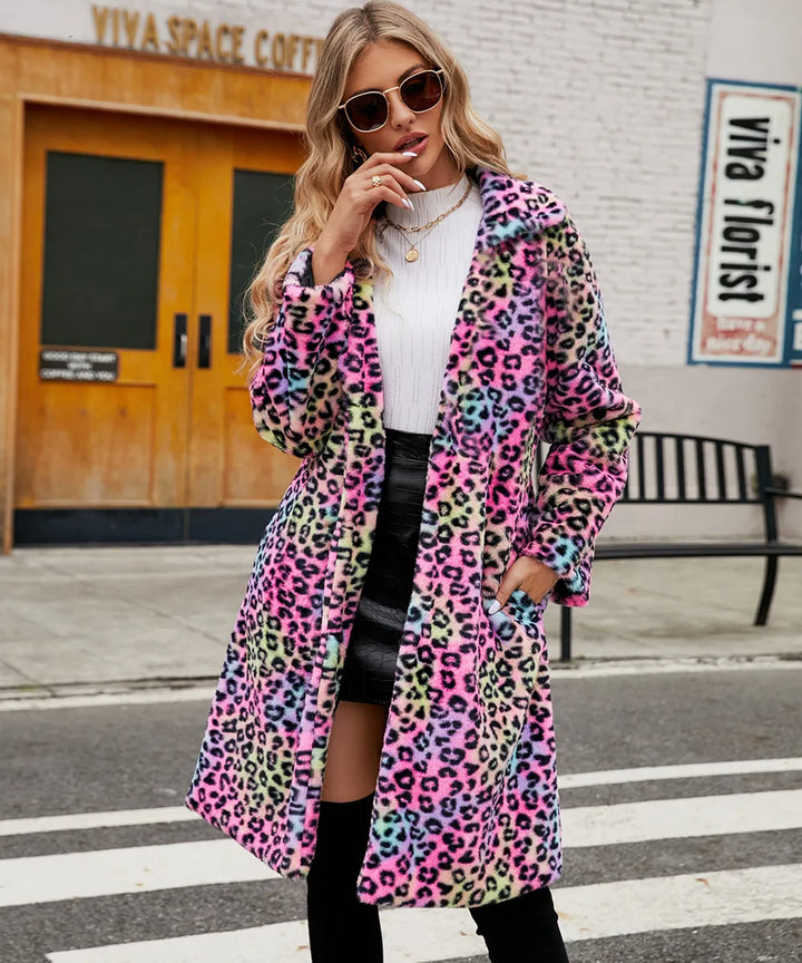 Drune | Plüschmantel Mit Leopardenprint