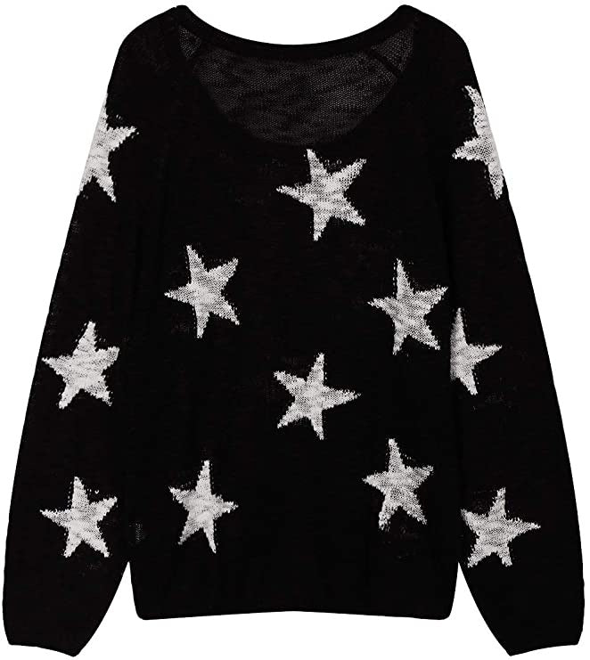 Damen Grobstrickpullover mit Sternenmuster Drune