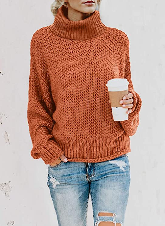 Damen Pullover mit hohem Kragen und strukturierter Webart Drune