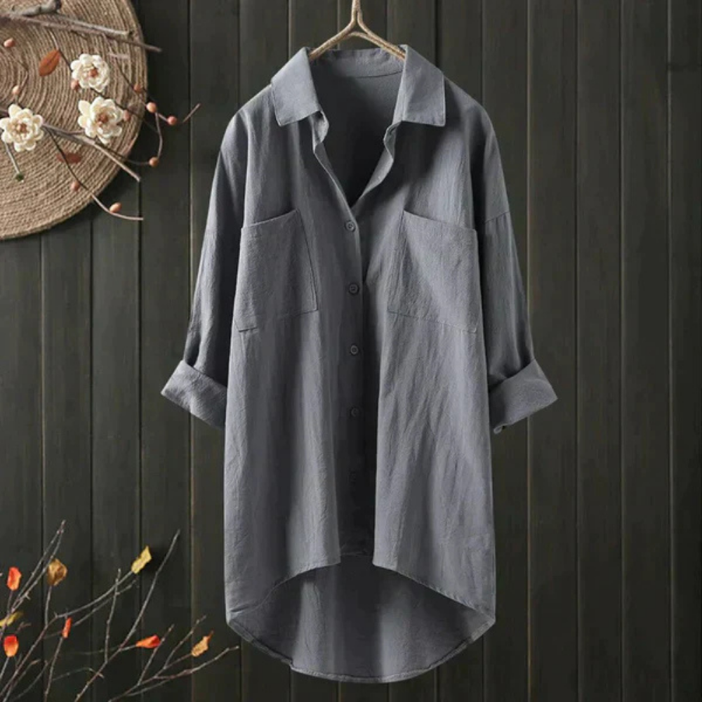 Drune | Damen Leinenbluse Mit Oversize Schnitt