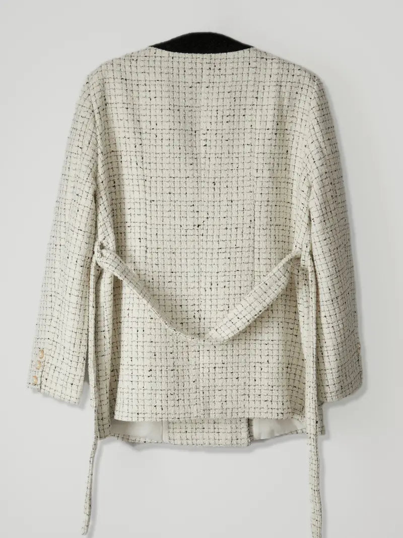 Drune | Gürtel Blazer - Kontrastdesign - Vintage-inspirierte Eleganz