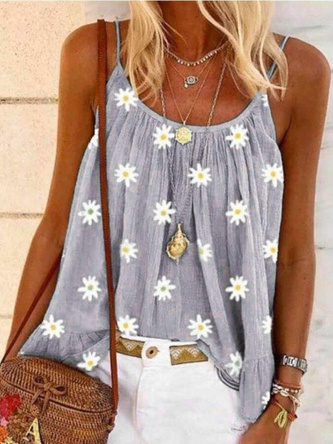 Damen Luftiges Sommeroberteil mit floralem Design Drune