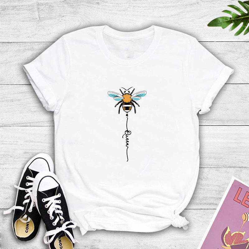 Damen T-Shirt mit kreativem Bienenmotiv Drune