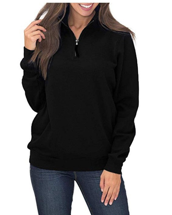 Damen Fleece-Pullover mit Stehkragen und Reißverschluss Drune