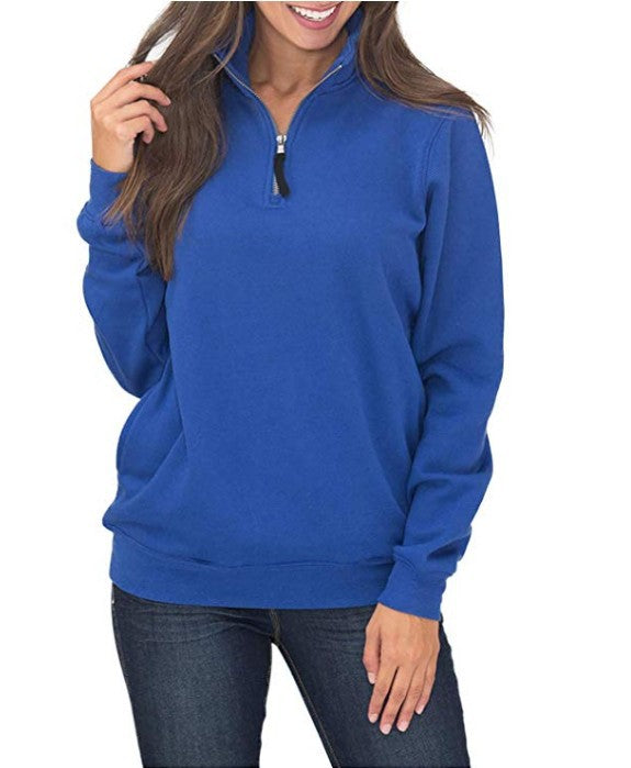 Damen Fleece-Pullover mit Stehkragen und Reißverschluss Drune
