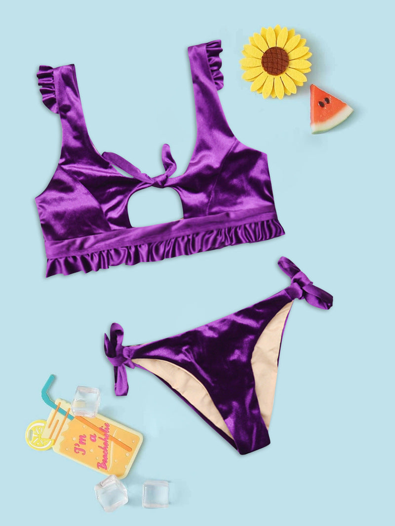 Damen Bikini-Set mit dezentem Cut-Out und Rüschendetails Drune