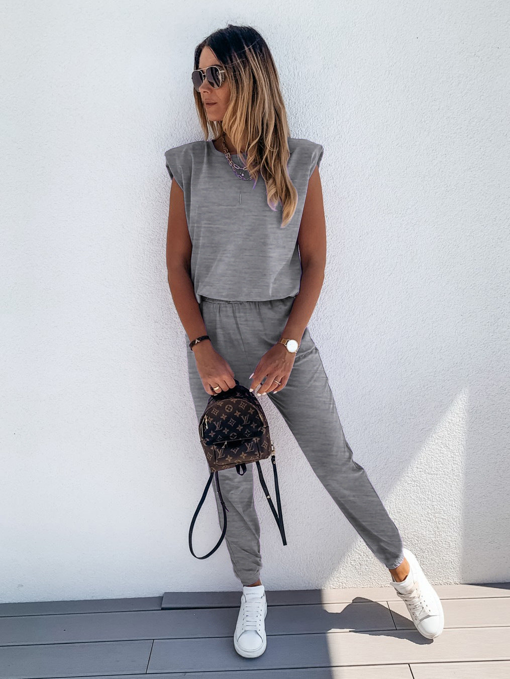 Damen lässiger Jumpsuit mit weichem, elastischem Material und modischem Cut Drune