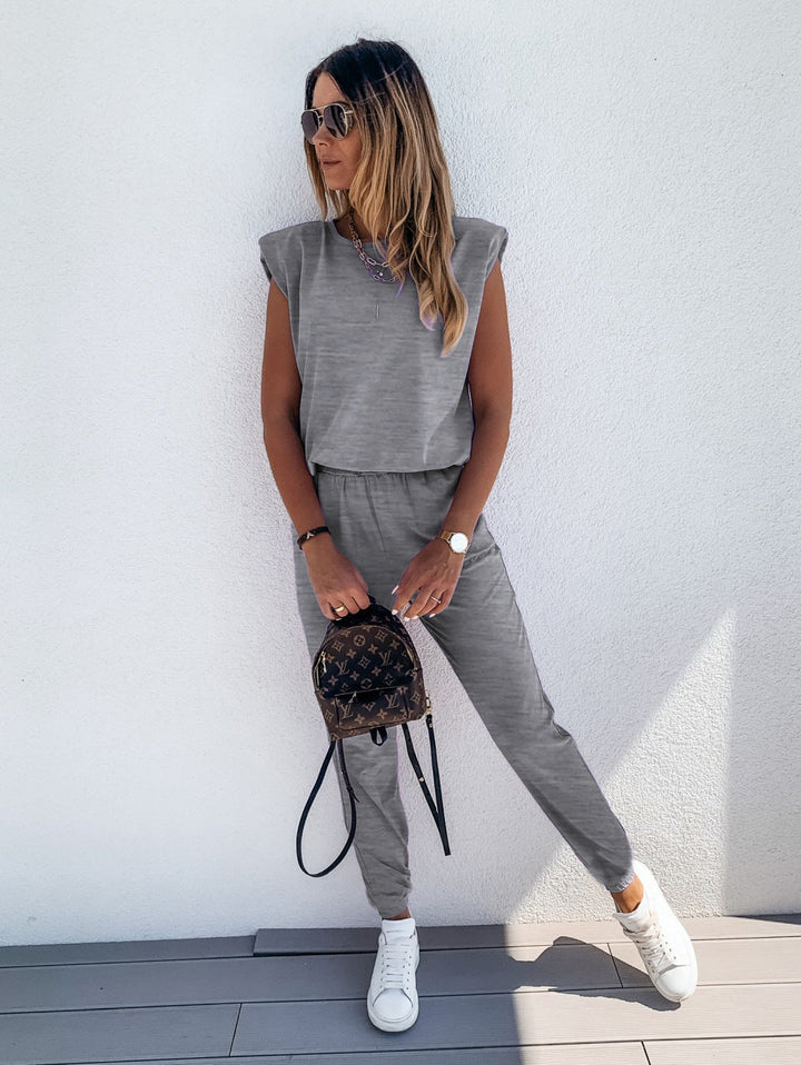 Damen lässiger Jumpsuit mit weichem, elastischem Material und modischem Cut Drune