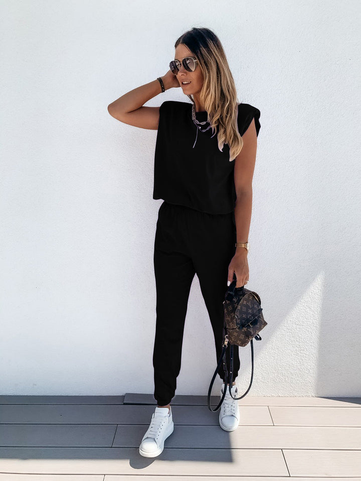 Damen lässiger Jumpsuit mit weichem, elastischem Material und modischem Cut Drune