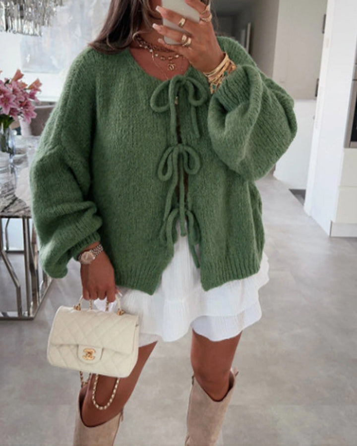Drune | Strickjacke mit Schnürung Im Lazy Stil