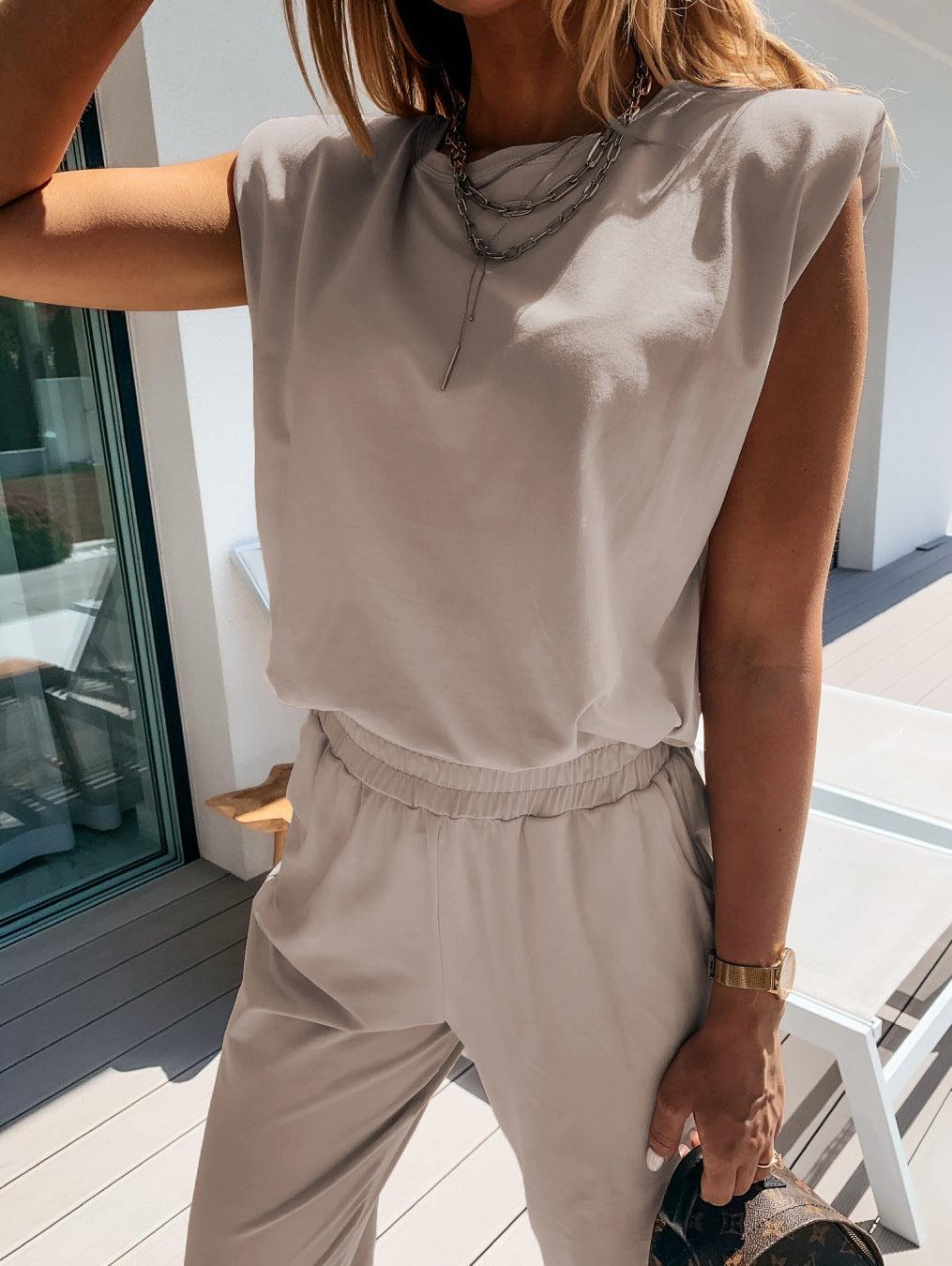 Damen lässiger Jumpsuit mit weichem, elastischem Material und modischem Cut Drune