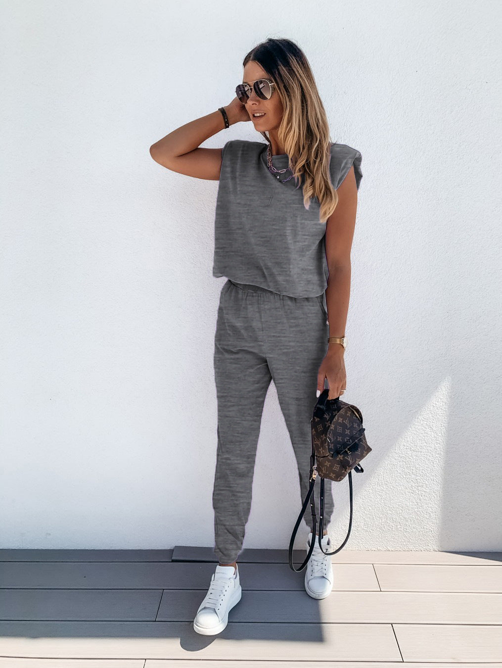Damen lässiger Jumpsuit mit weichem, elastischem Material und modischem Cut Drune