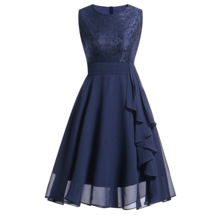 Drune | Elegantes Kleid mit Kurzen Ärmeln, Pailletten und Rüschen