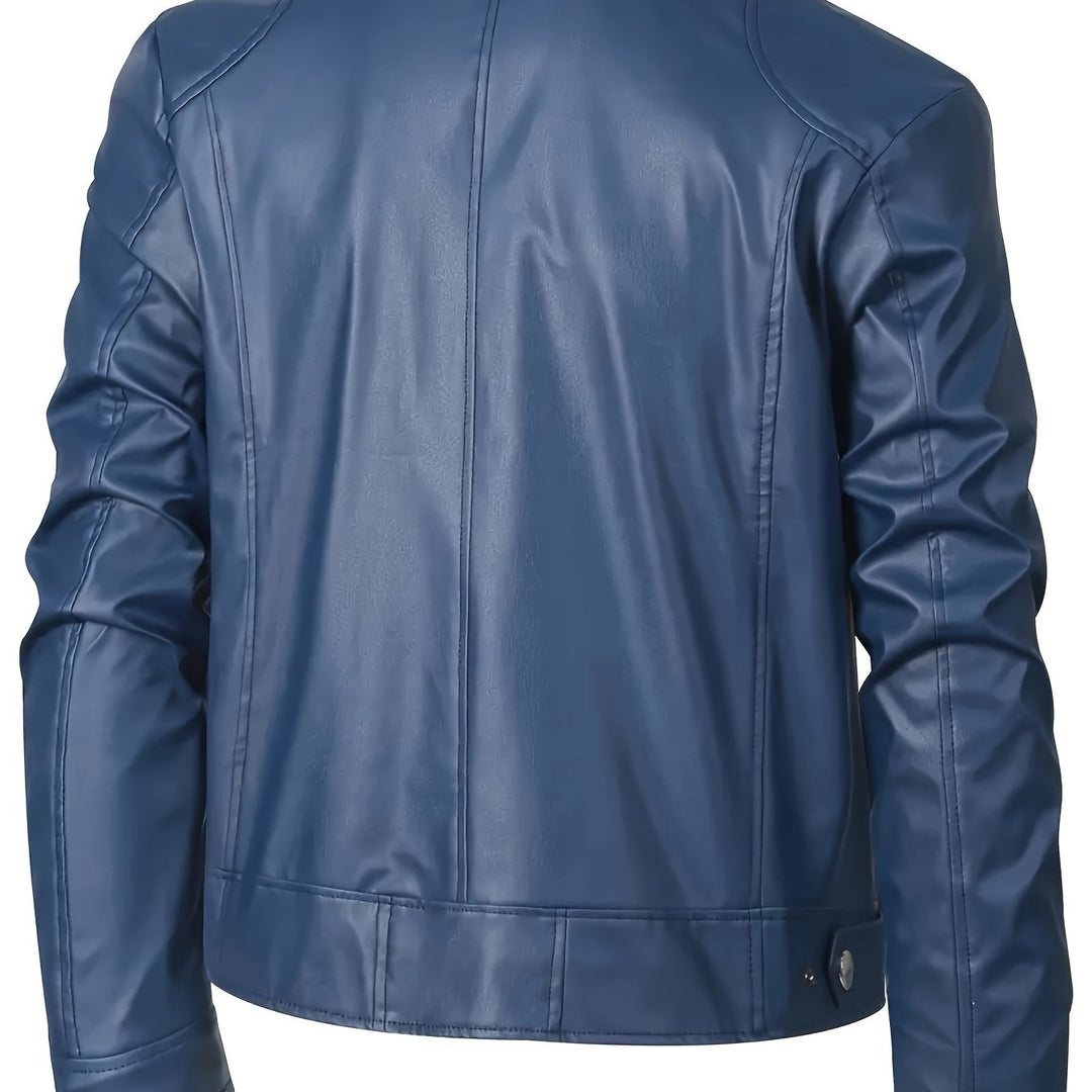 Drune | Elegante Pu-Lederjacke mit Farbblockierung und Mehrfachreißverschluss